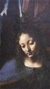 Leonardo  Da Vinci Detail of Madonna of the Rocks Spain oil painting artist
